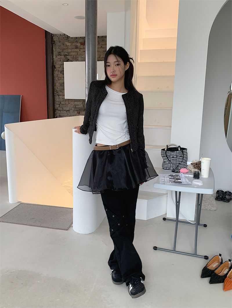 VEIL ORGANZA FRILL SKIRT (3C)