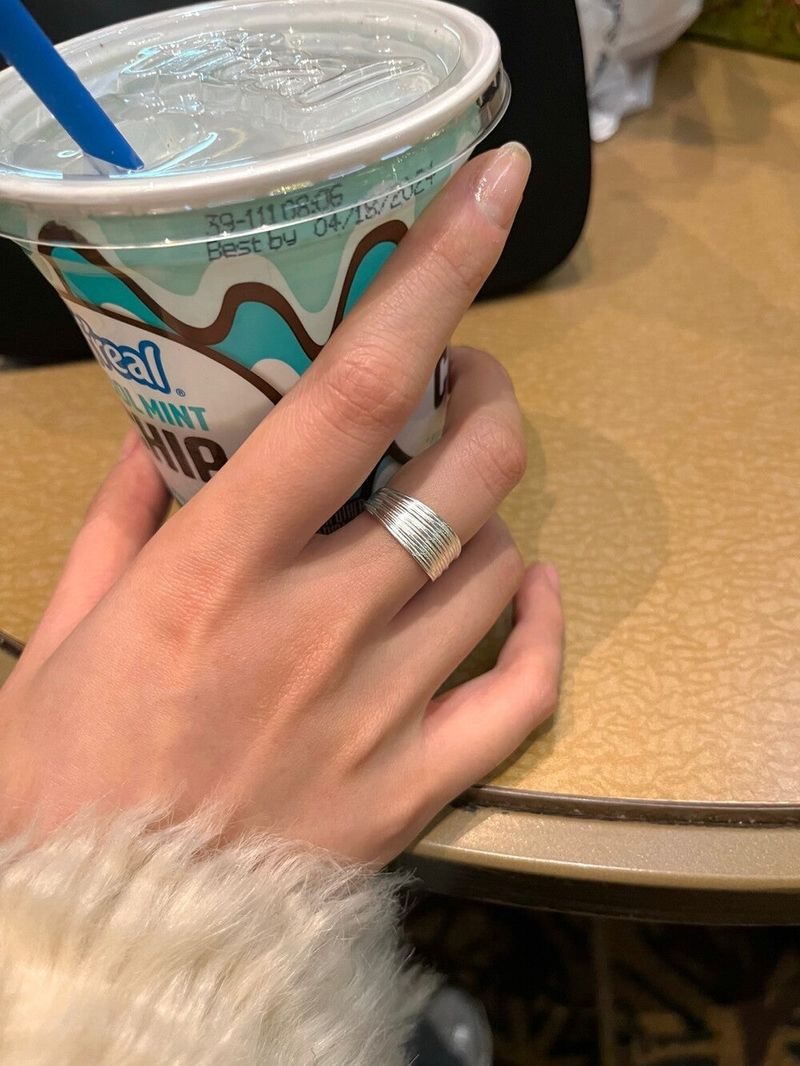 (silver925) Stripe open ring