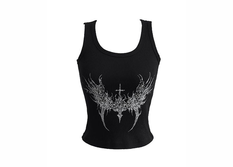 y2k chakra printing ribbed sleeveless (2color)