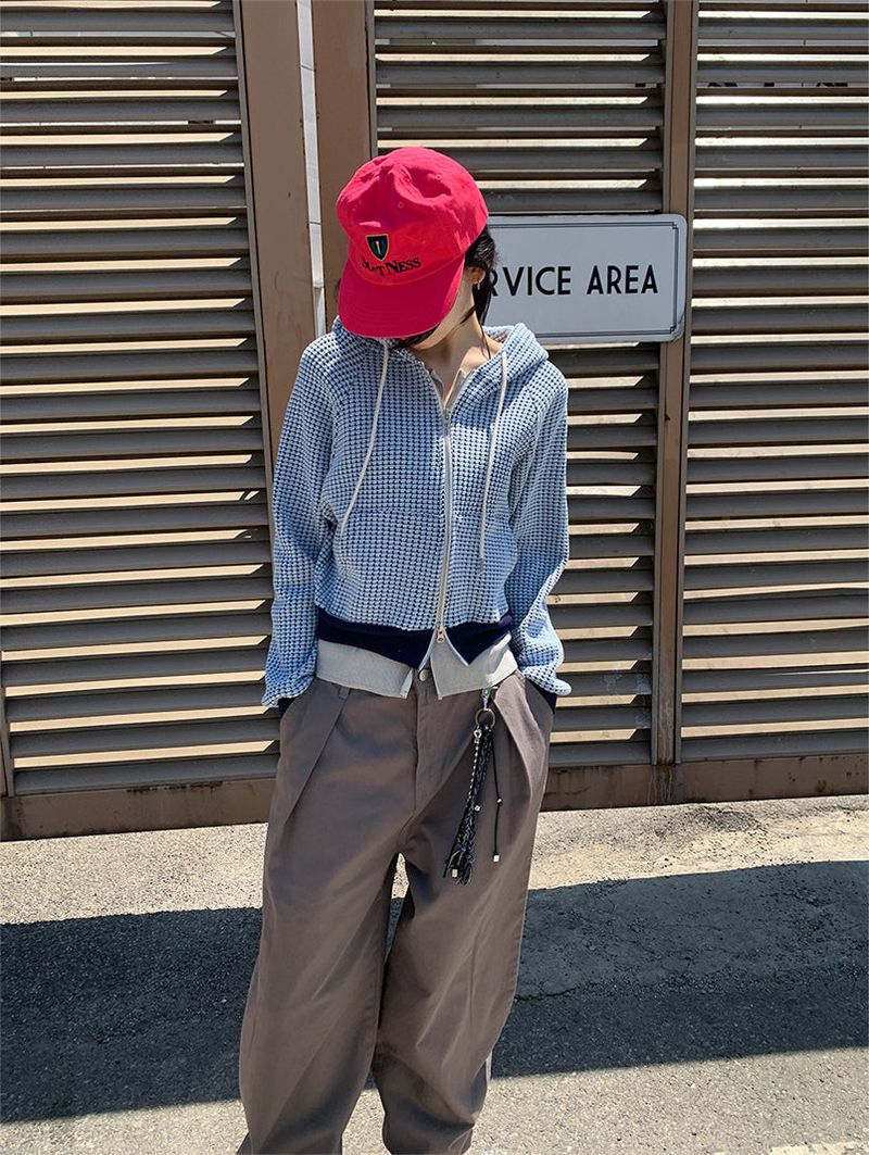 WAFFLE HOOD ZIP-UP (2C)