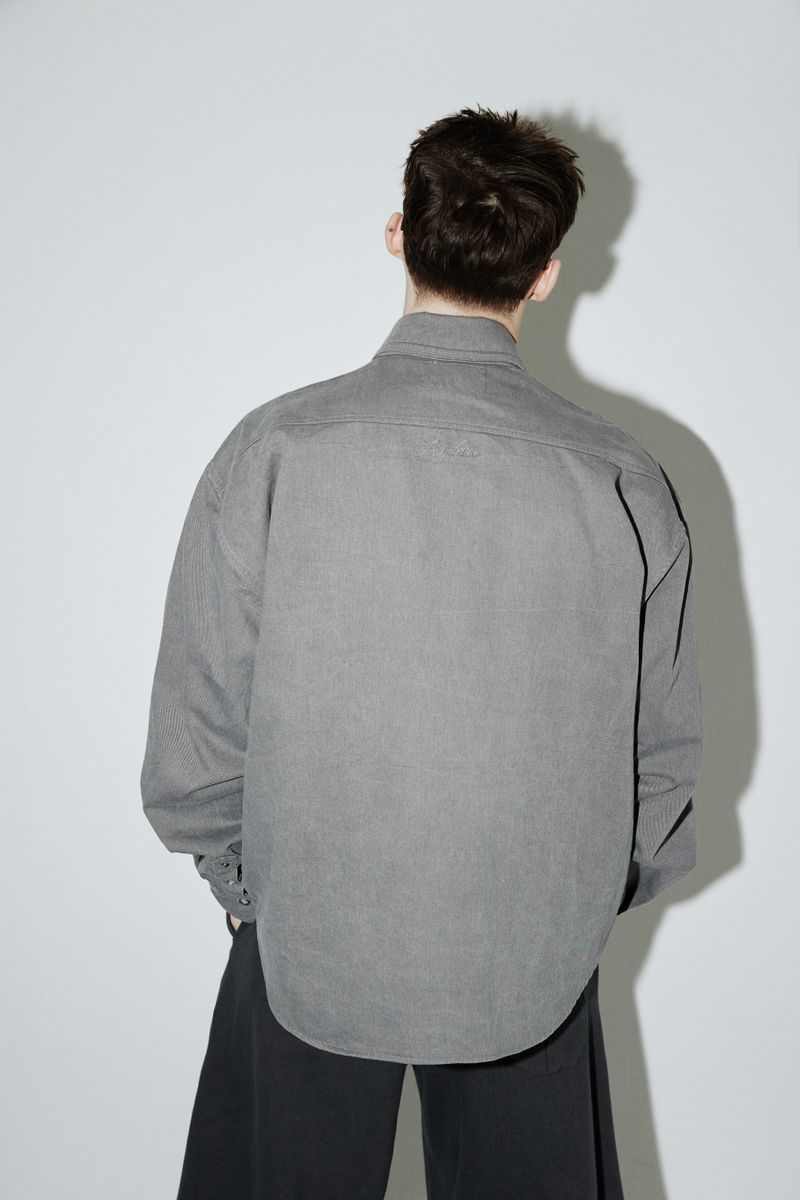 Garment Washed Work Shirts (Owen-charcoal)