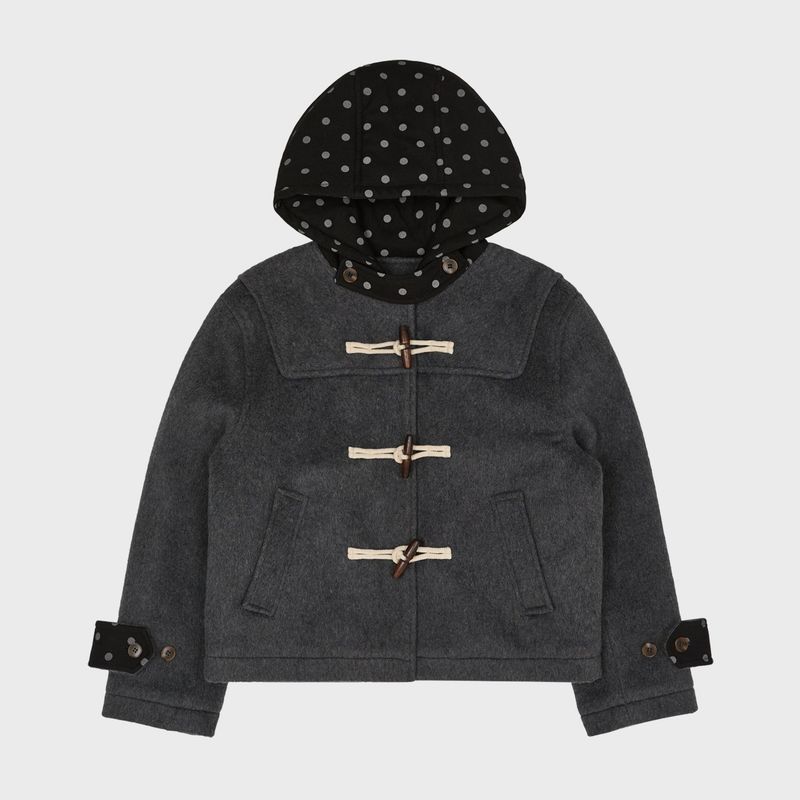 Dot Duffle Crop Coat