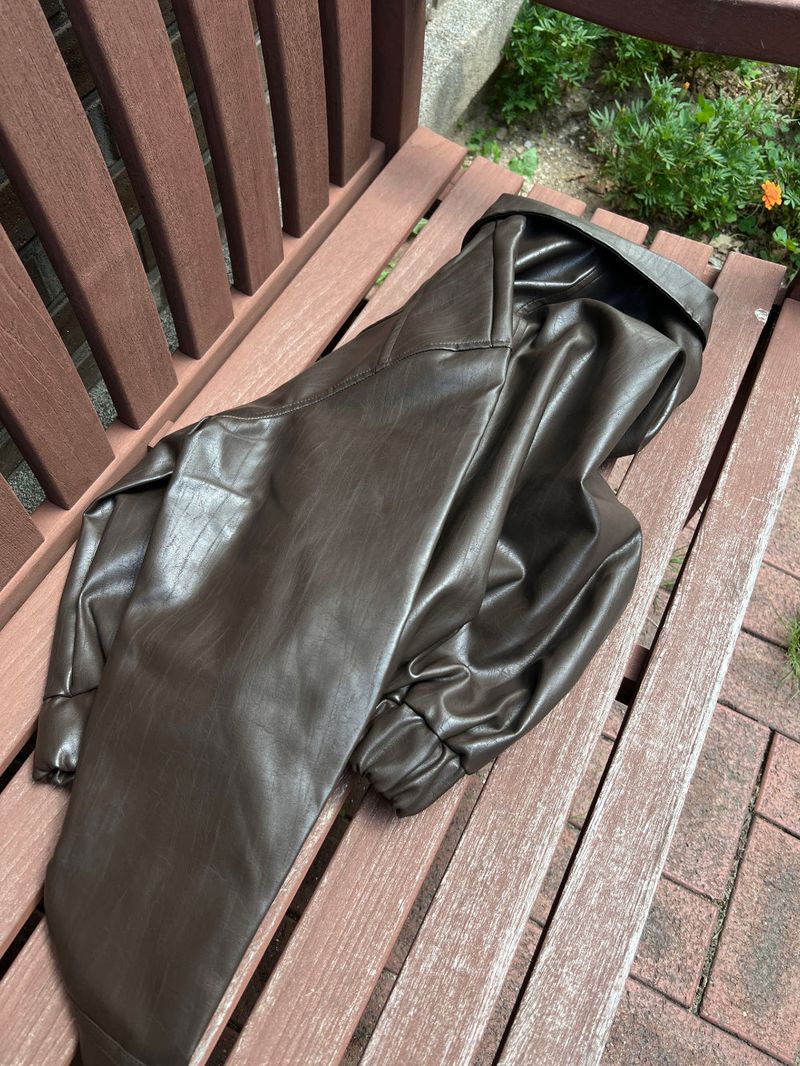 Old box leather bike overfit leather jacket (2 colors)