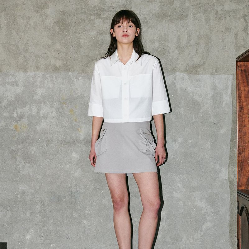 Bun Pocket Mini Skirt Grey