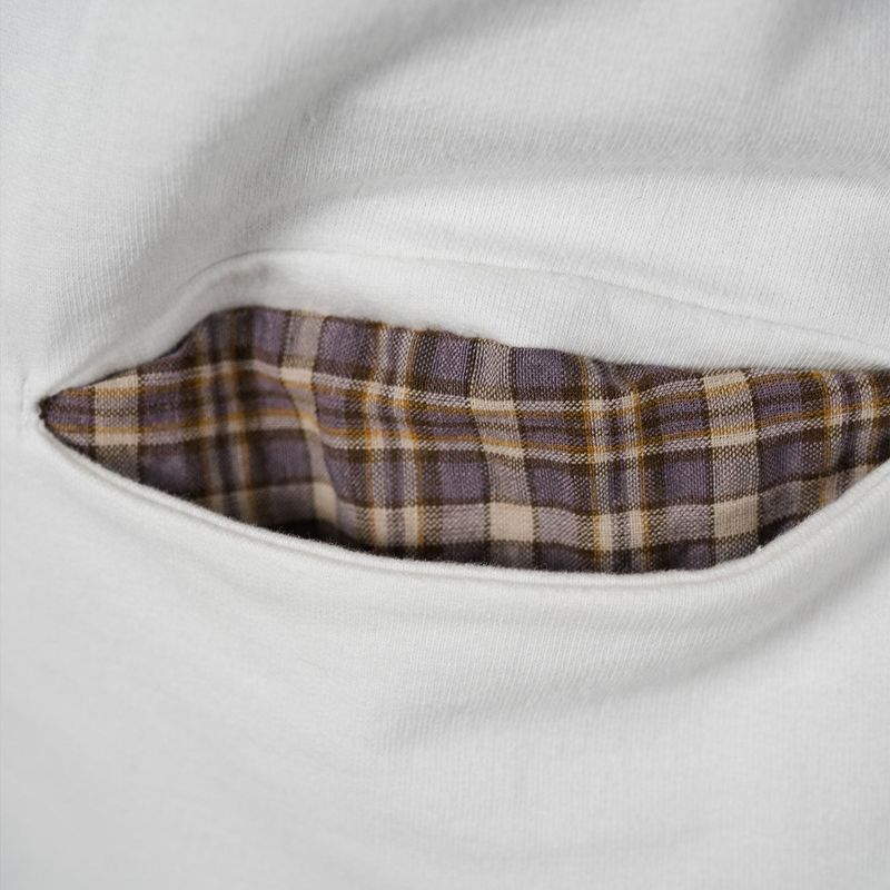 1/2 POCKET PATCHWORK HOODIE ZIP UP (WHITE)