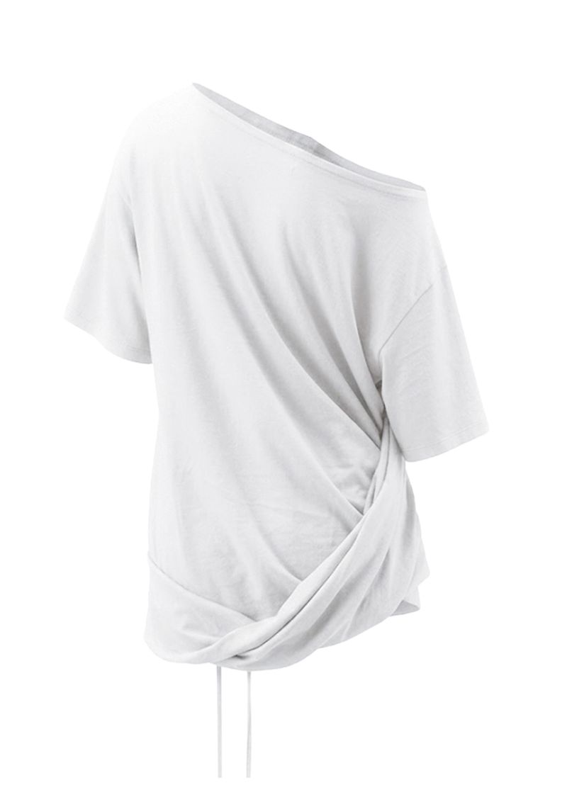  TILT OFF-SHOULDER TOP . WHITE