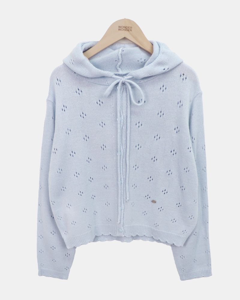 Mamel Punching Hood Knit Cardigan