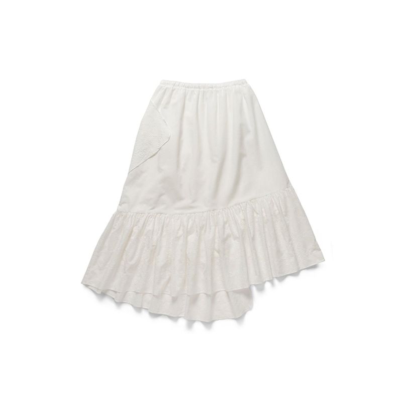 Ruffle long skirt_ivory