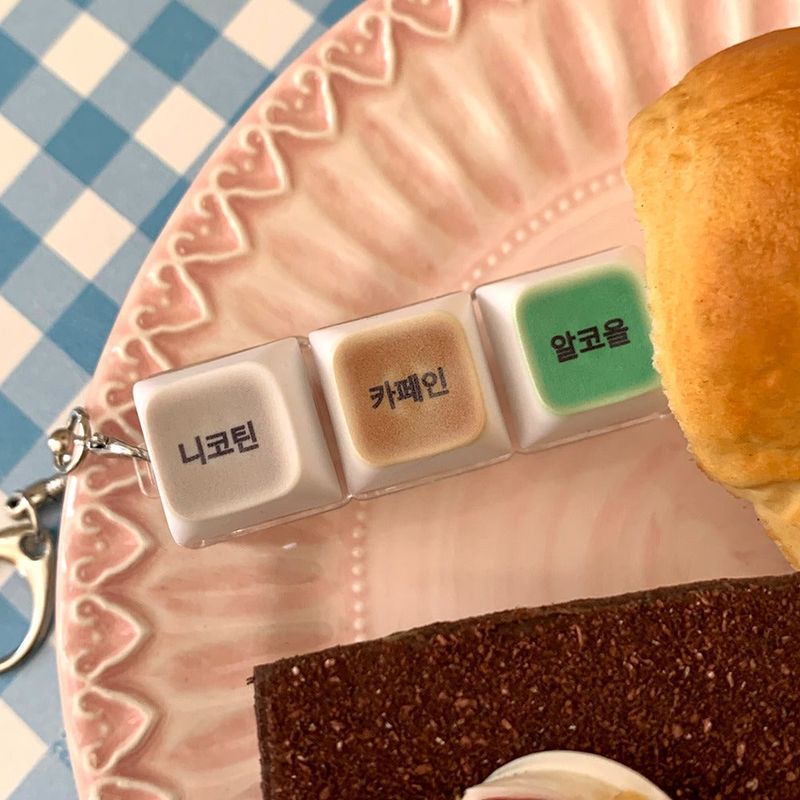 withsome（ウィズサム）の「[withsome made] Nicotine • Caffeine • Alcohol LED Keycap Keyring (3 Keys)（Toys/Key Holders）」