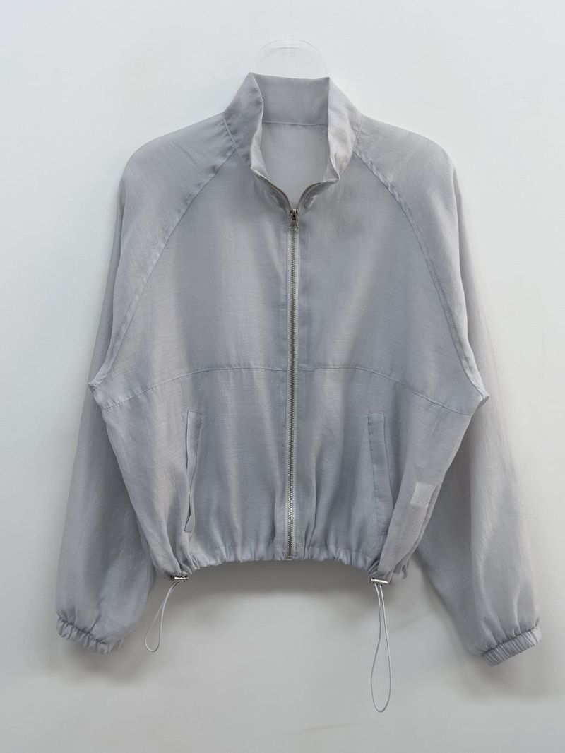 Organza Raglan See-through Blouson Jumper