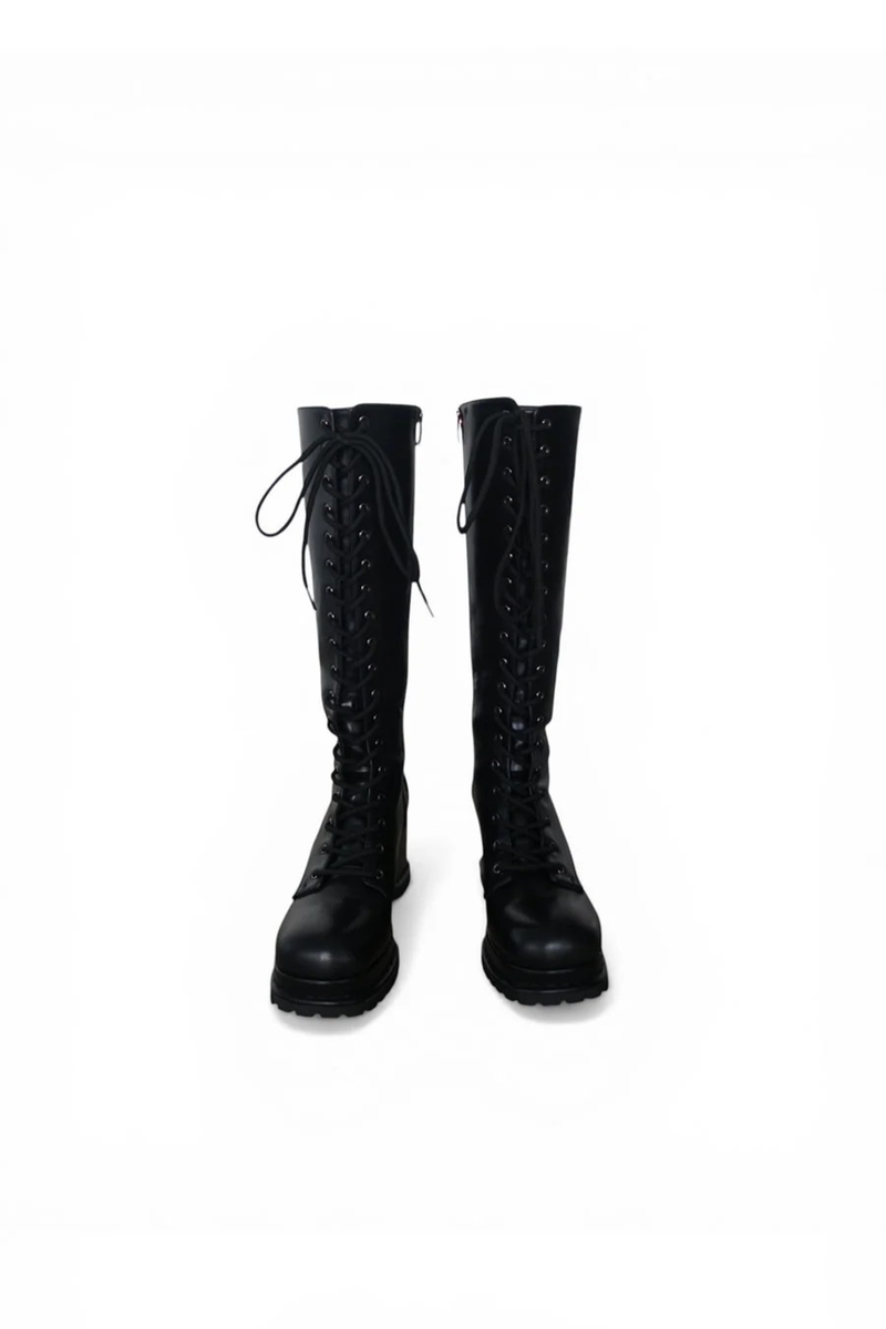 ROCK CHIC LACE-UP LONG BOOTS