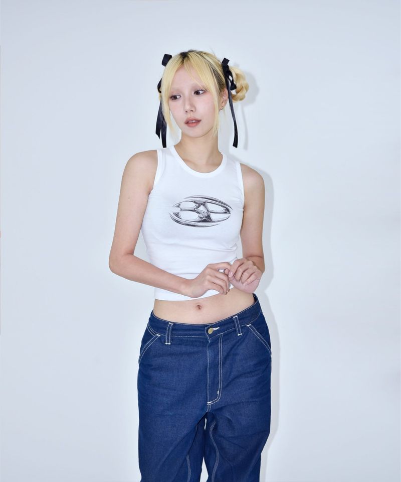 METAL LOGO TANK TOP WHITE