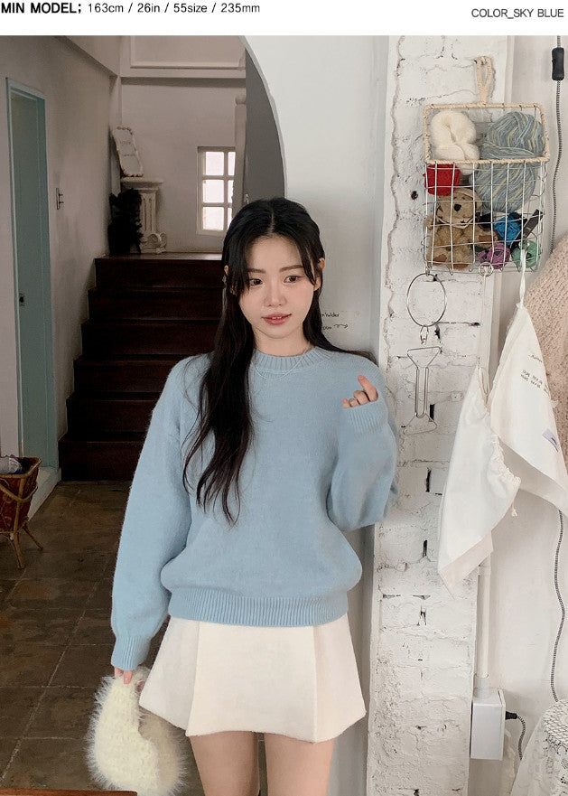 #Winter Pastel Soft Round Knit (3color)