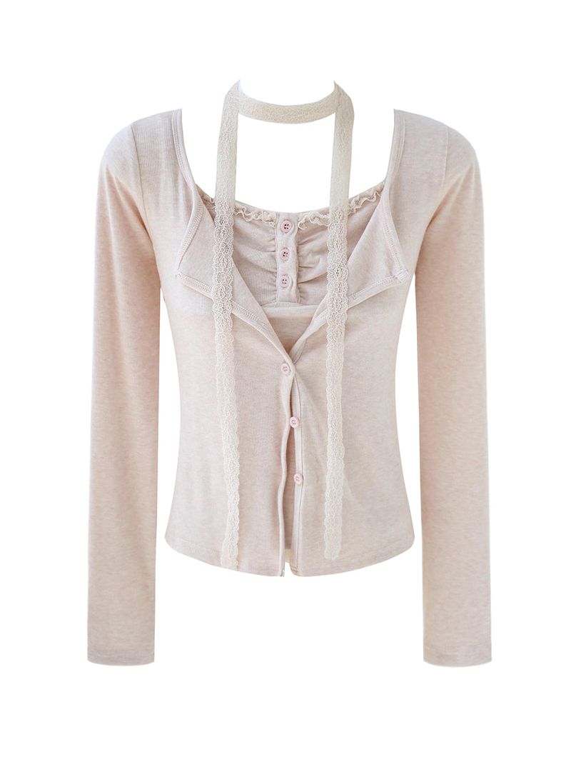 Cozy&Kitsch（コージーアンドキッチ）の「Étoile Ribbon Lace Cardigan Set 233237273（Tops）」