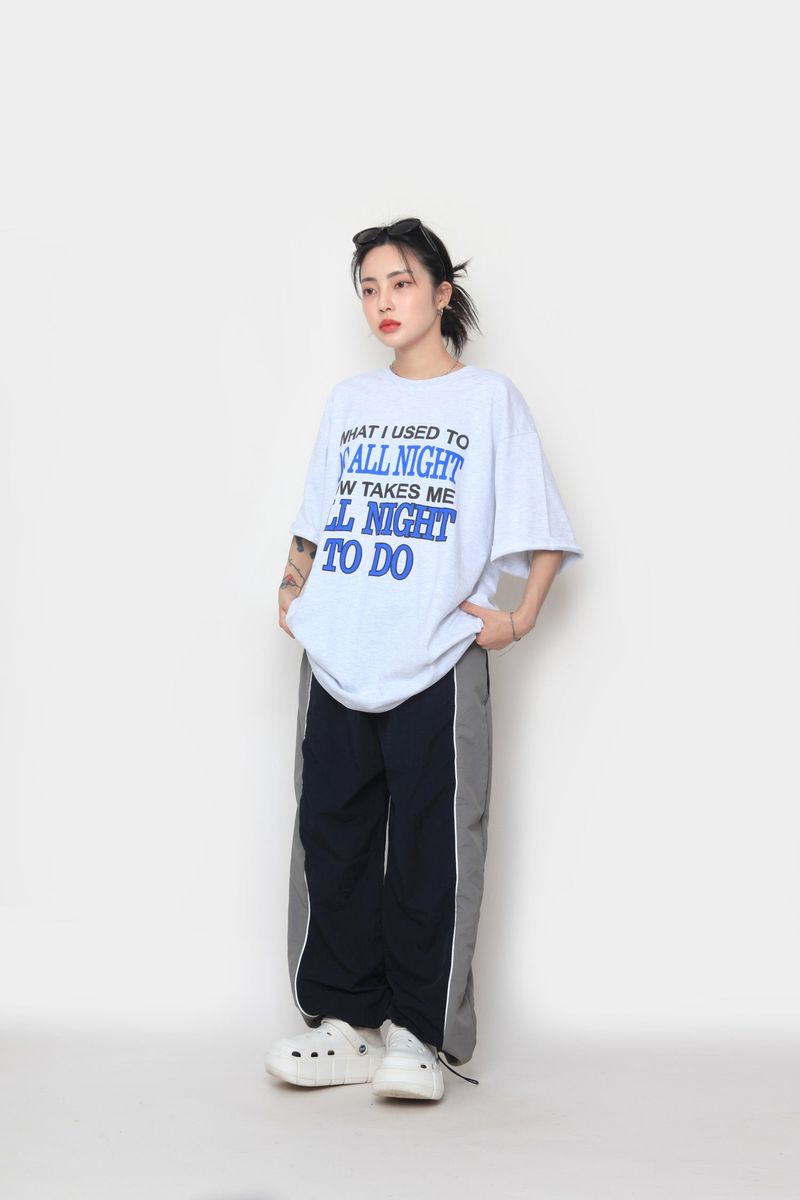 two-tone colored string pants