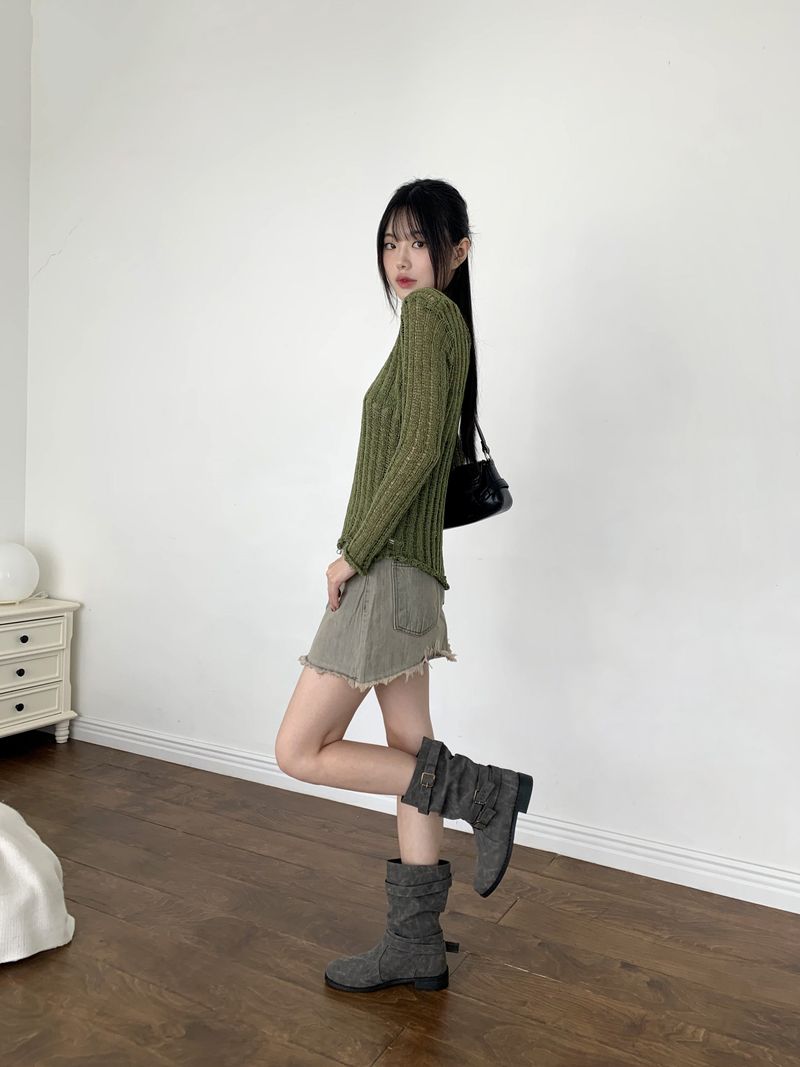 Rattan Vintage Washed Surgical Mini Skirt