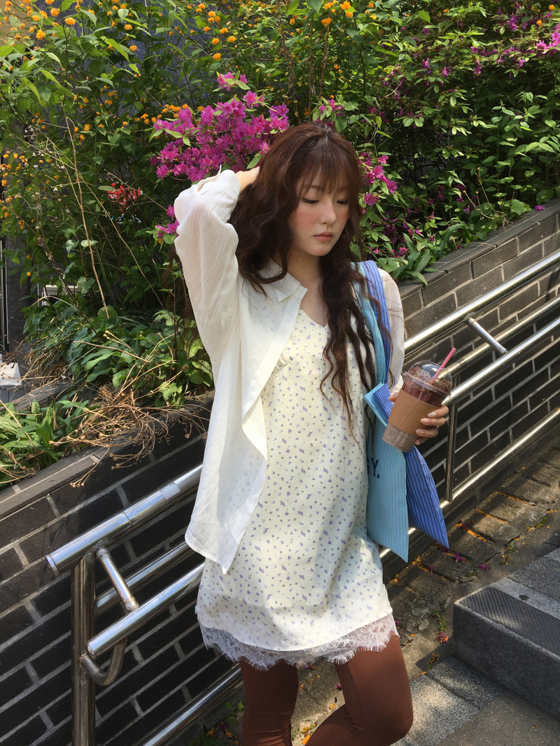 Marley Stripe Sheer Shirt (2color)