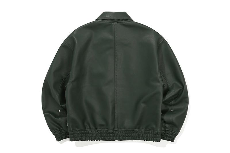VEGAN LEATHER BIKER JACKET_GREEN