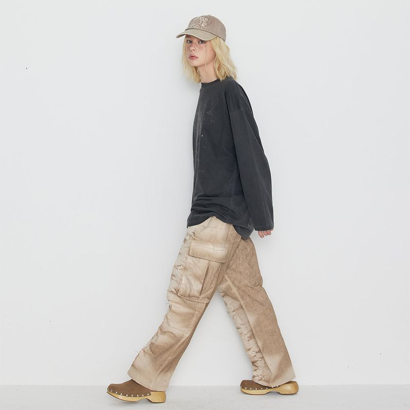 Dyeing Cargo Banding Pants Beige
