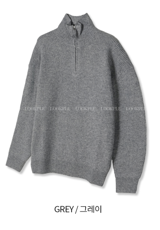 Logane Drake Cash-Like Half Zip-Up Knit