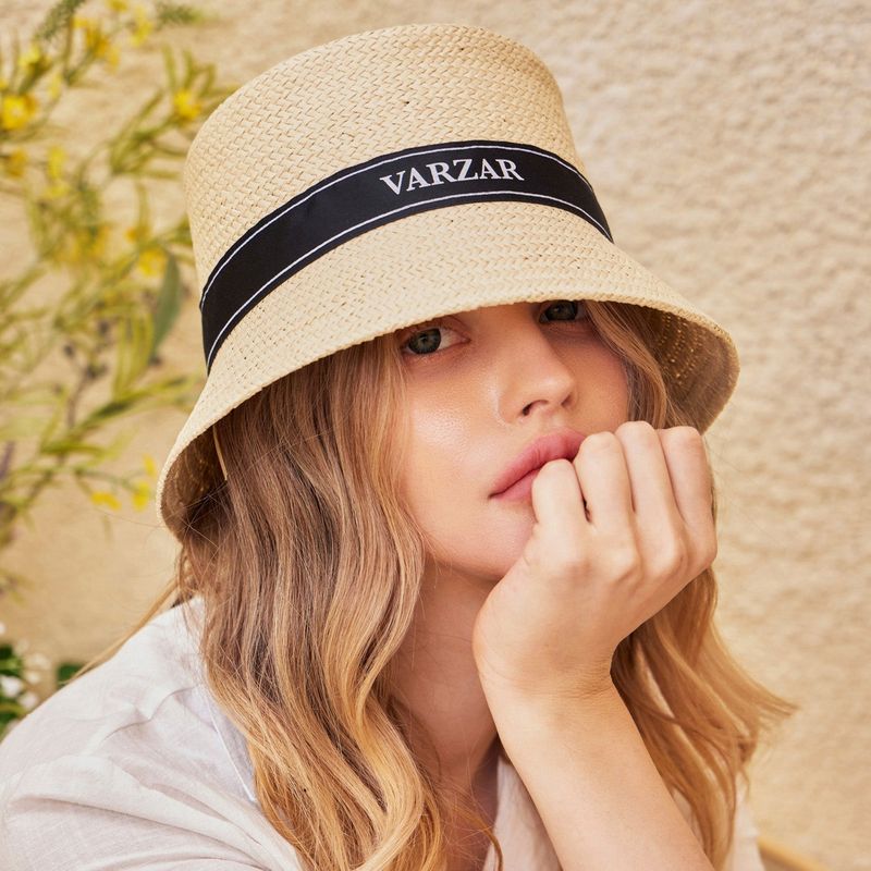 VARZAR(バザール)の「Ribbon paper bucket hat Beige(Hats)」