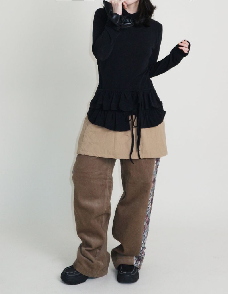 Yves Double Frill Layered Shea Turtleneck (Turtleneck)