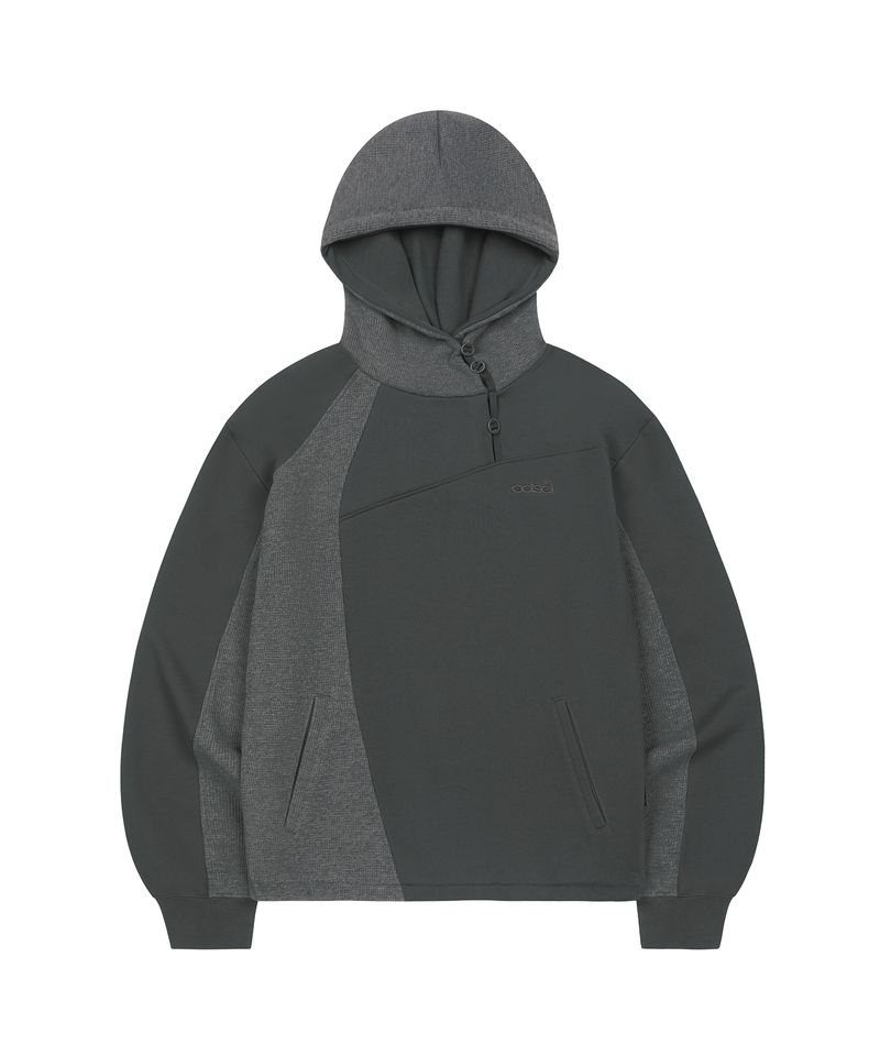 ODDSTUDIO（オッドスタジオ）の「Waffle Cut High-Neck Hooded T-Shirt - CHARCOAL（Tops）」