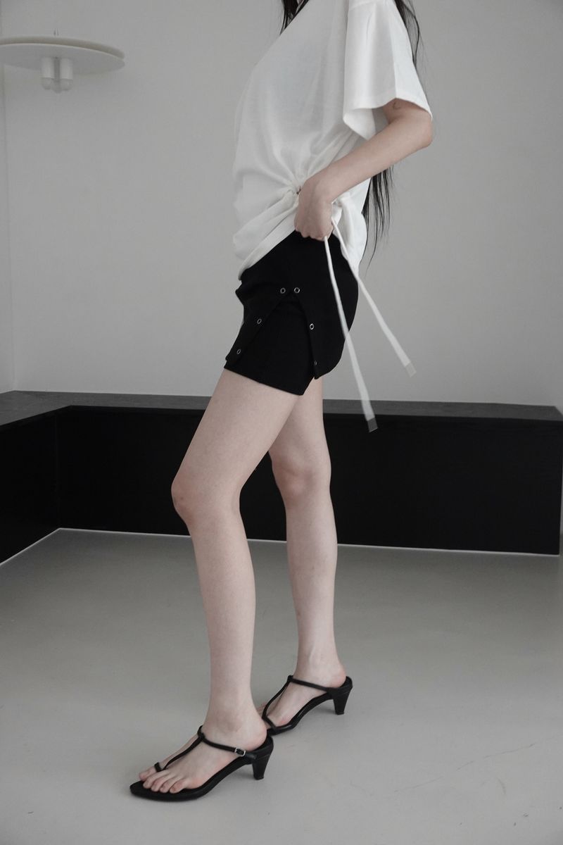 eyelet waffle shorts (2color)
