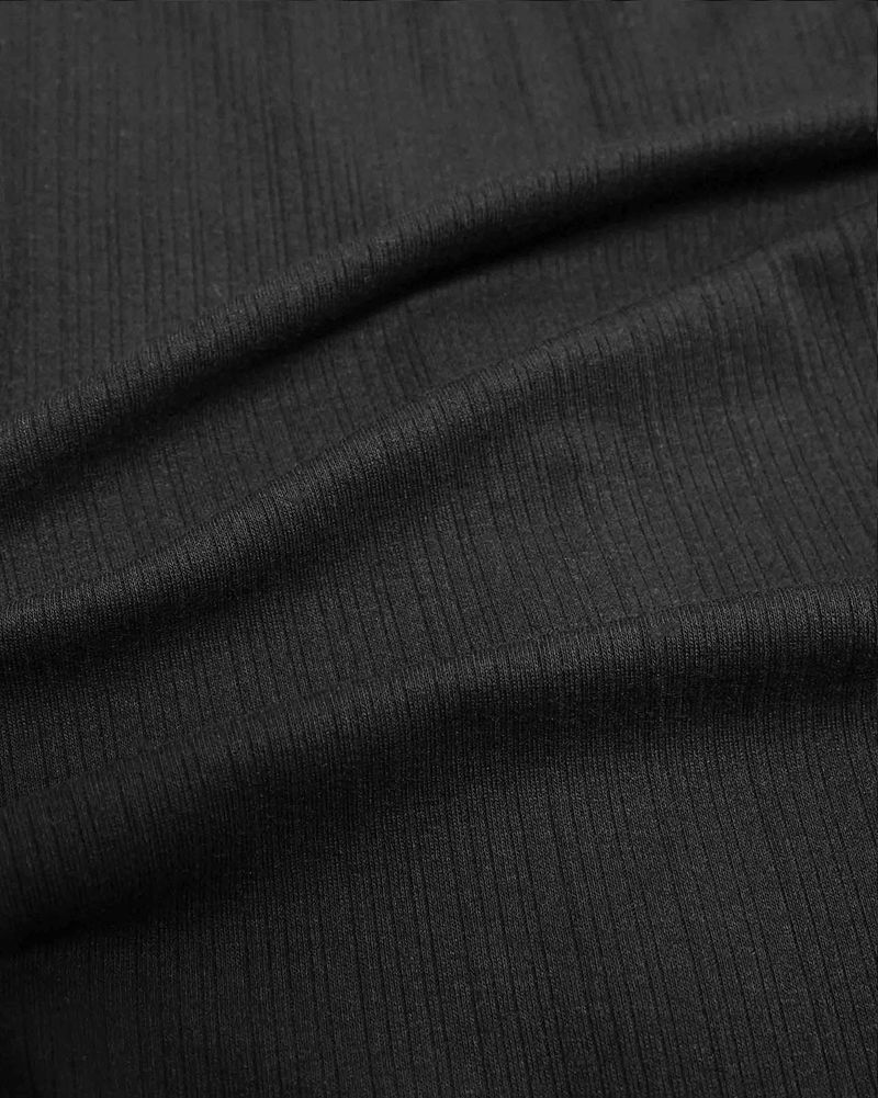 Open polo long sleeve black