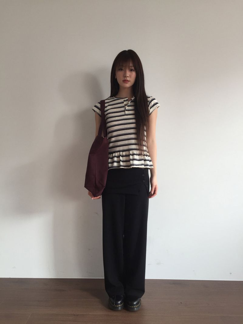 As-side button pants (2color)