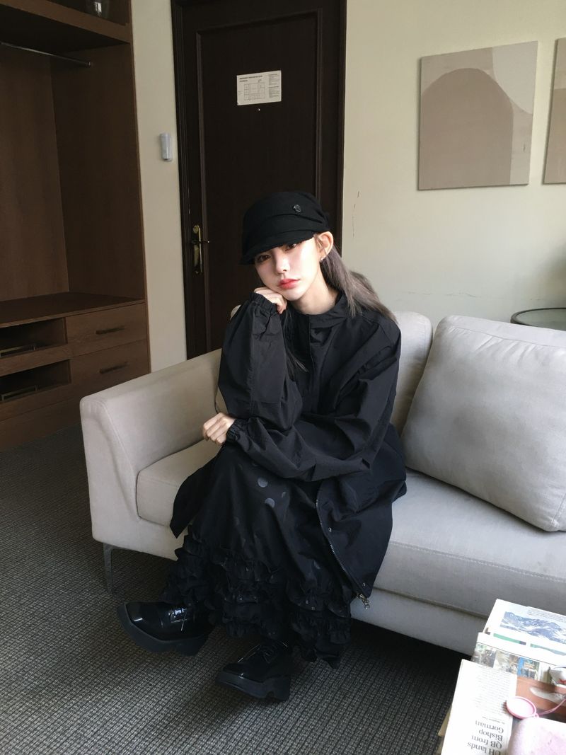 Round Dot Frill Long Skirt (2c)