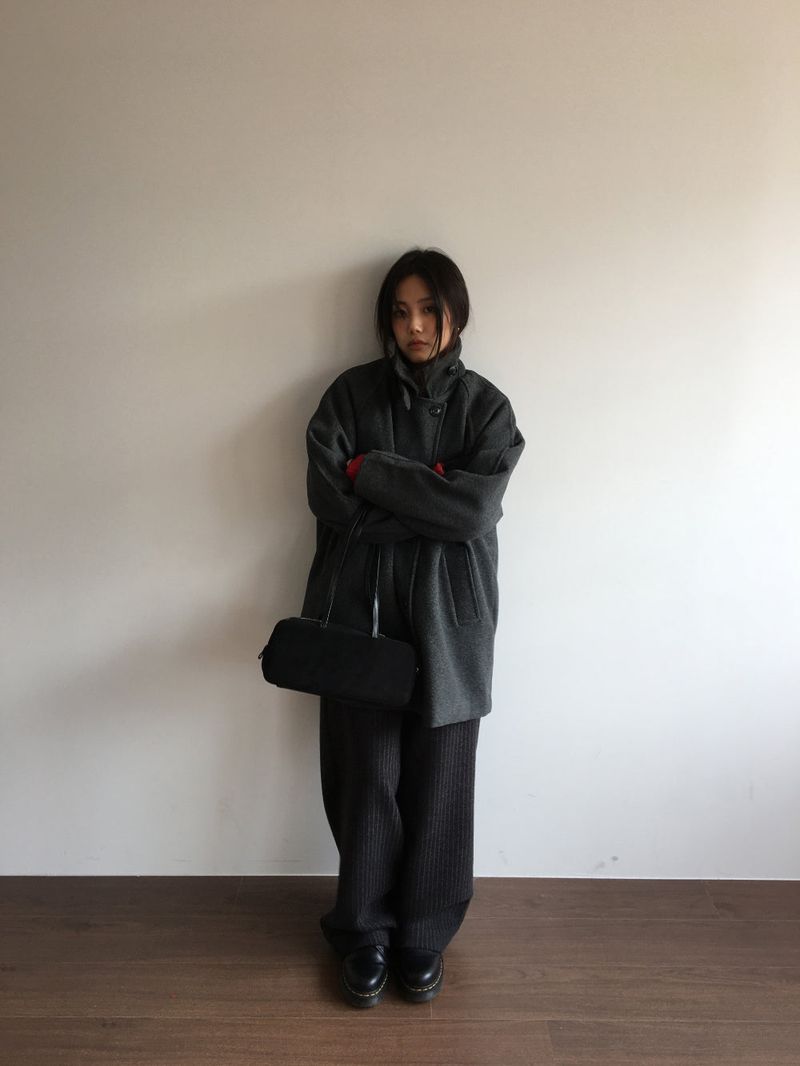 Classic High Neck Half Coat (2 Colors)