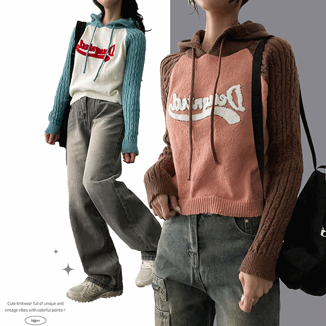hijjoo（ハイチュー）の「アールズカラーツイストフード付ニット（トップス）」