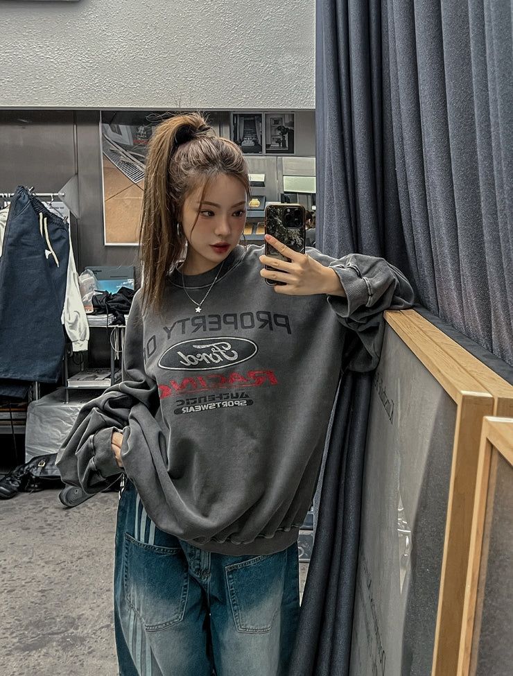 Ford washing oversized printed sweatshirt