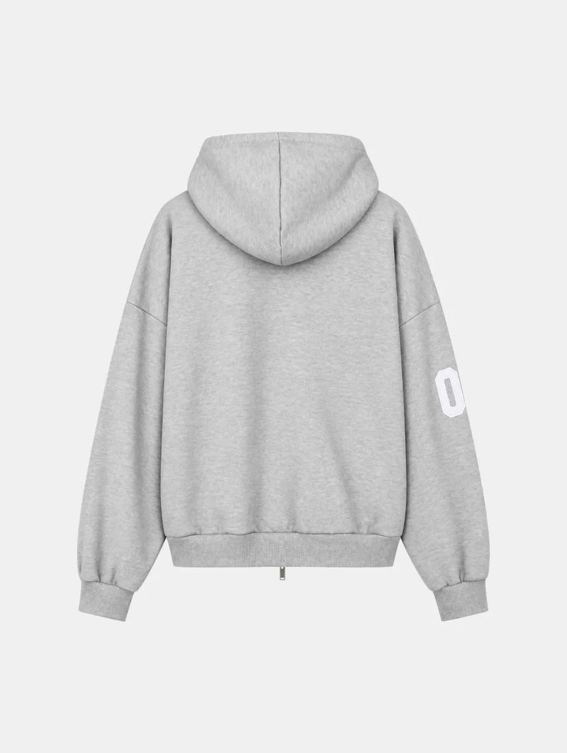 Sporty Patch Two-Way Hoodie Zip-Up