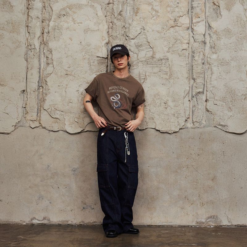 BGBB Snake Garment Dyed half T (Brown)