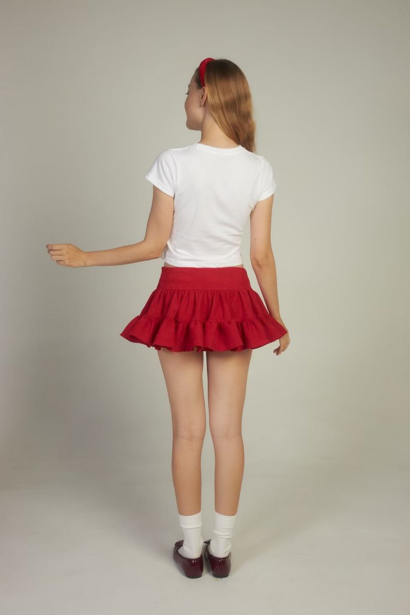EVIE celyn DIVIDED SKIRT RED