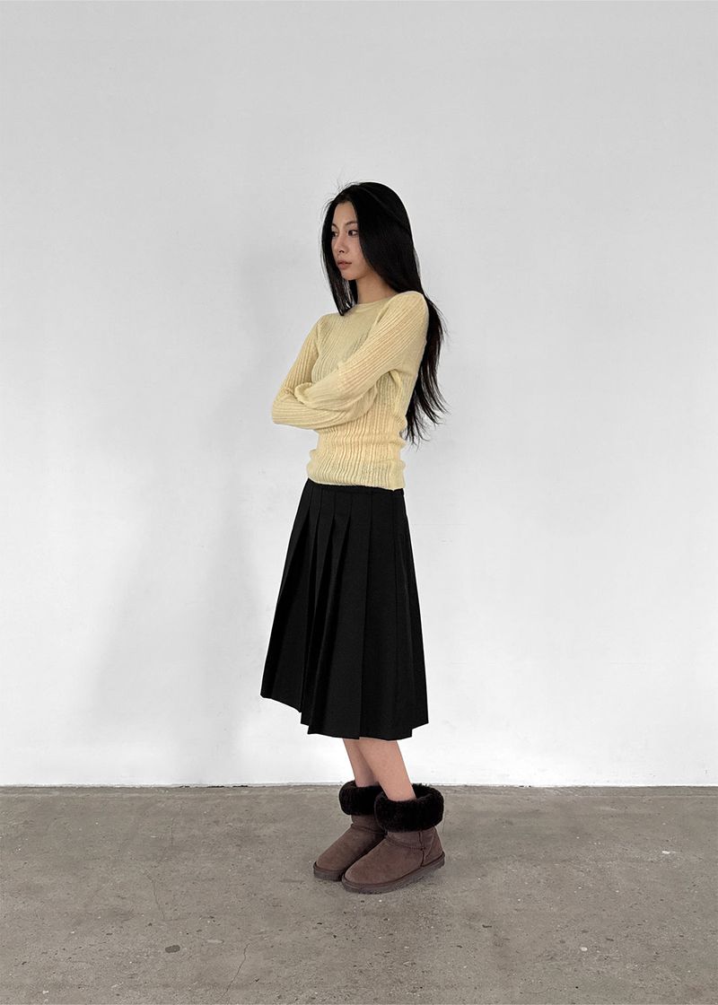 [MADE] Pretzel Pleated Midi Skirt