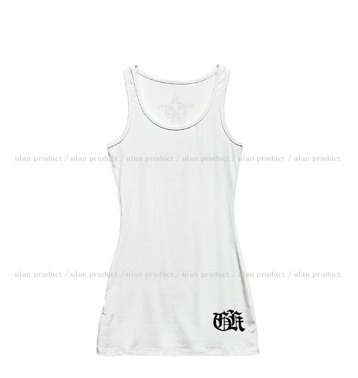 Sord lettering ribbed long sleeveless
