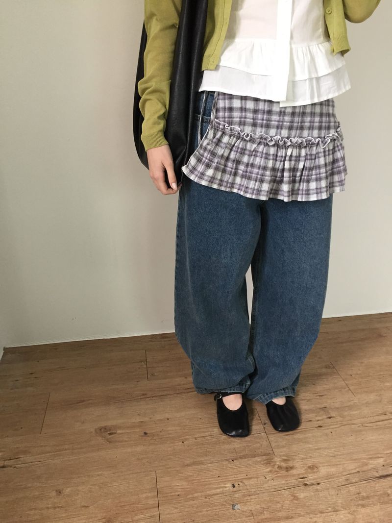 Plaid Layered Wrap Skirt (2color)