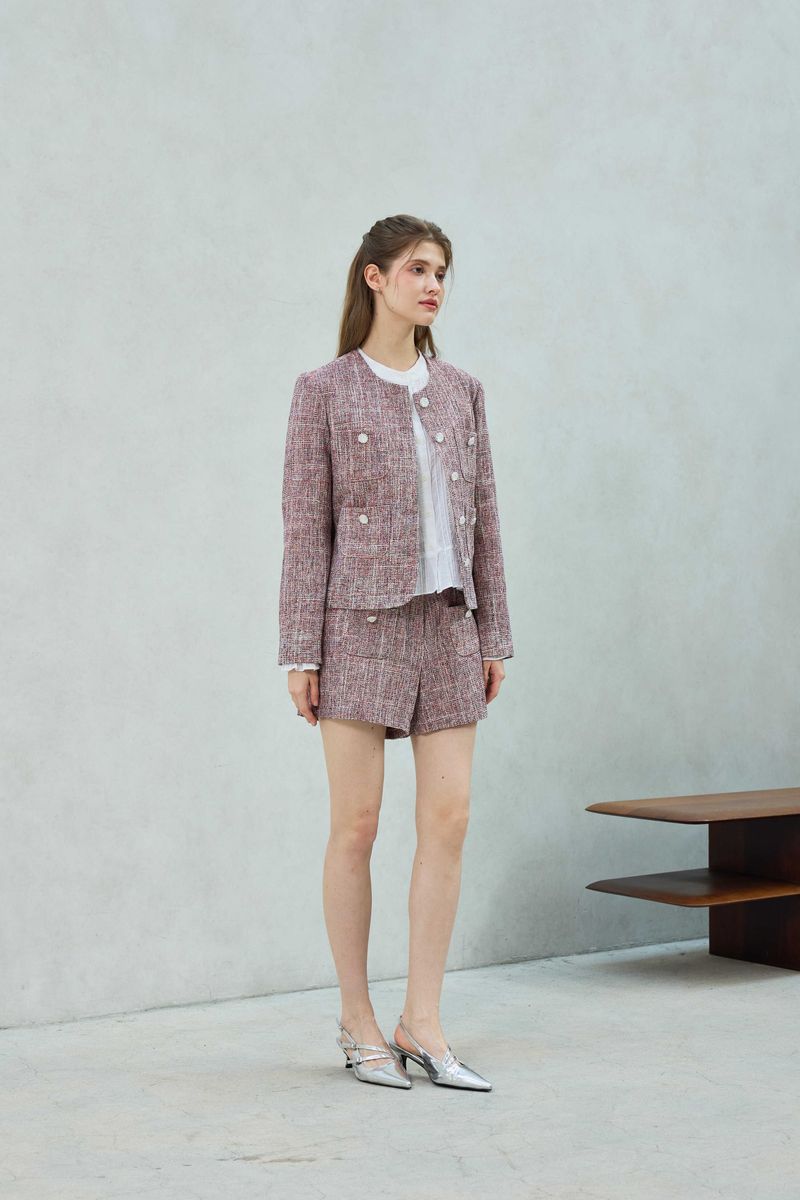 CHERISH TWEED JACKET / RED