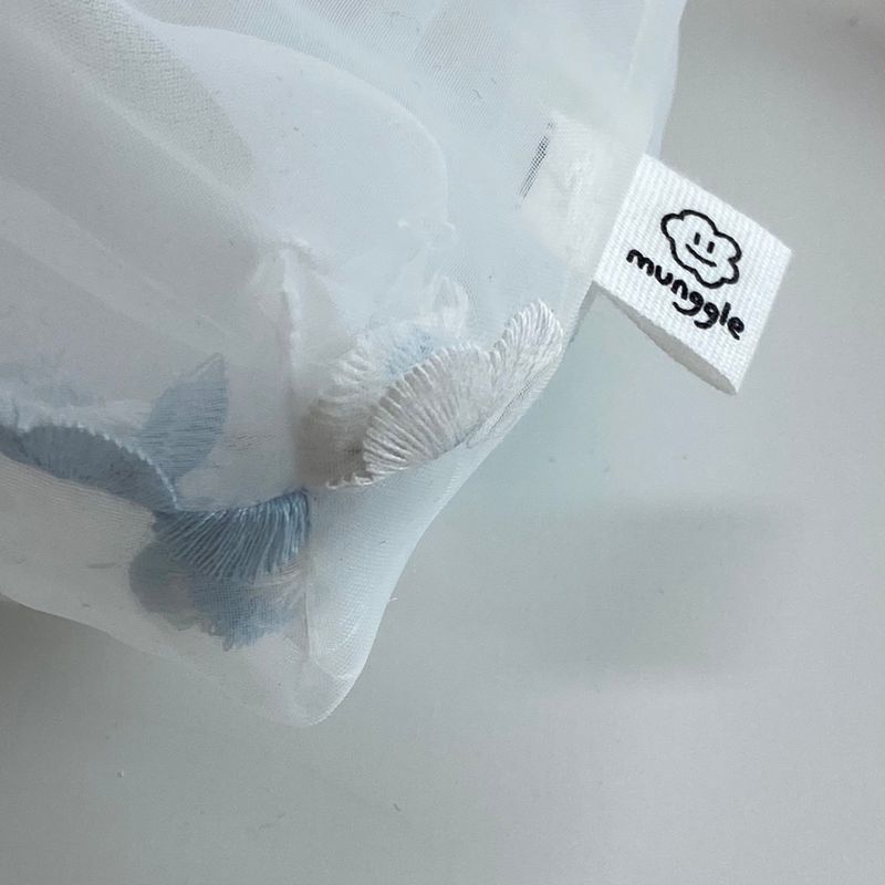 SKYBLUE FLOWER STRING POUCH