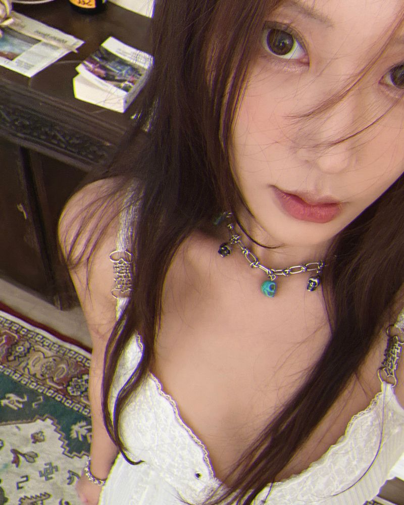 light blue chain necklace