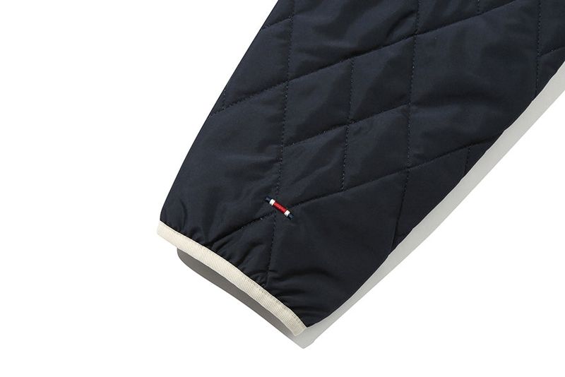 RIBBON TIE QUILTING JACKET_NAVY