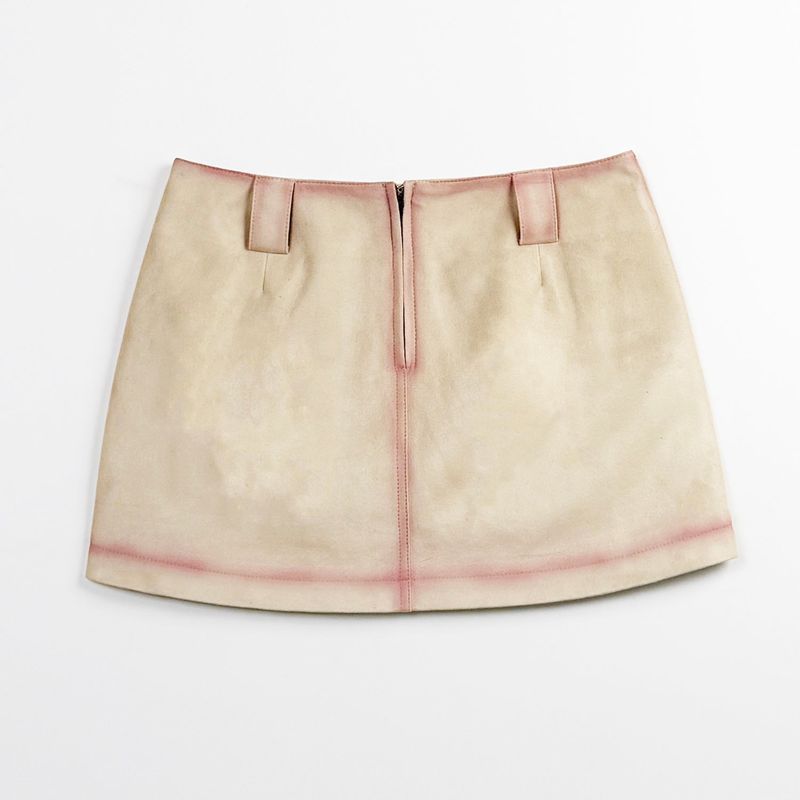 OIL BRIDGE SUEDE SKIRT IVORY