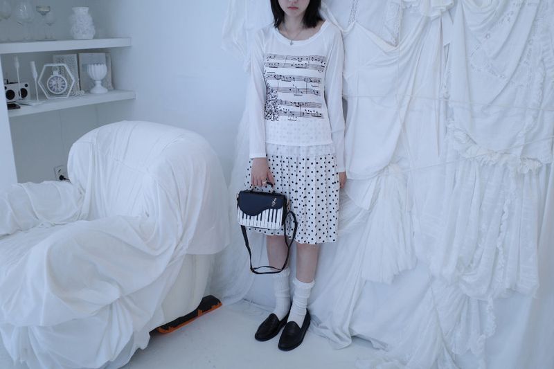 dot pleats midi sk (2color)