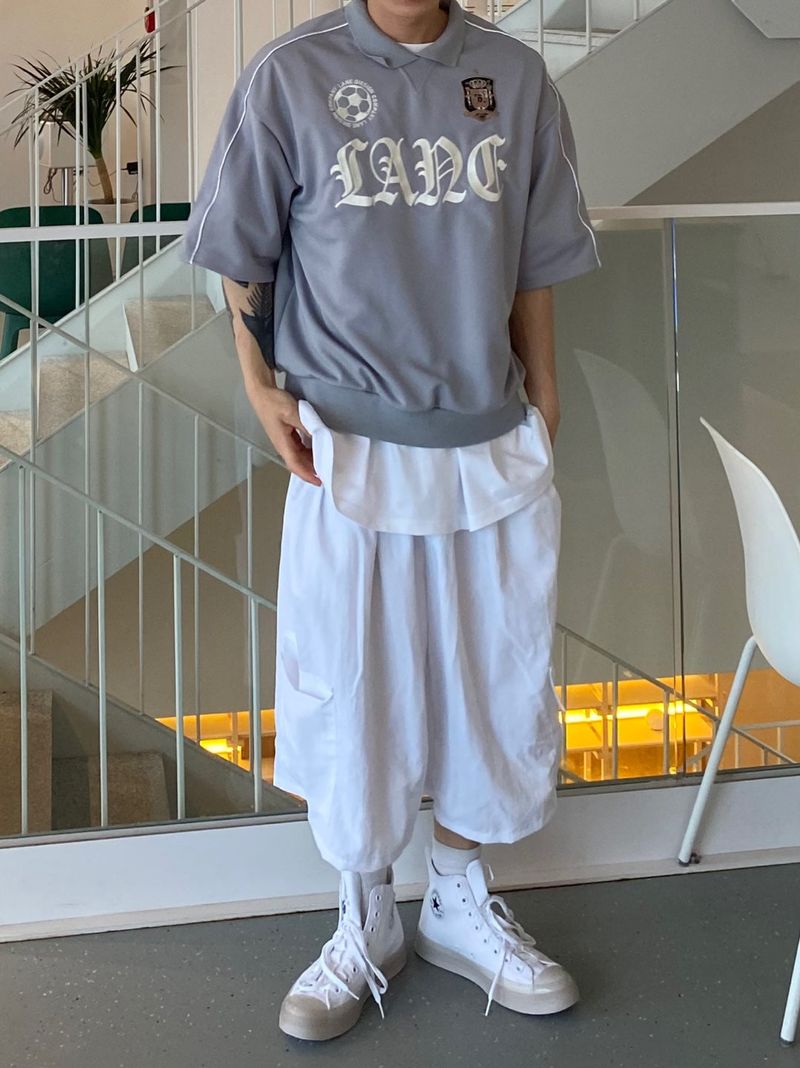 Collar jersey short sleeve sweatshirt mtm 2C