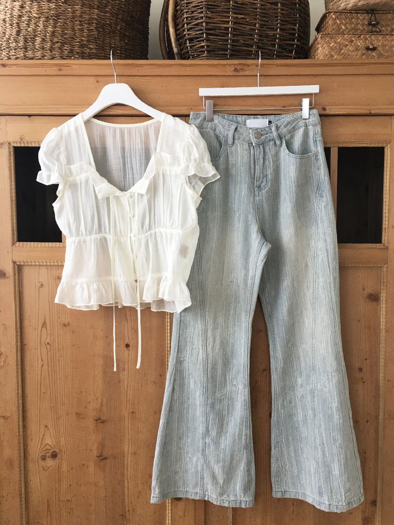 Cool washed bootcut denim