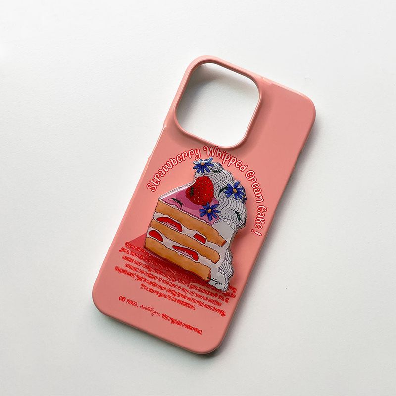 Strawberry Whipped Cream Cake (Galaxy) Glossy Hard Case