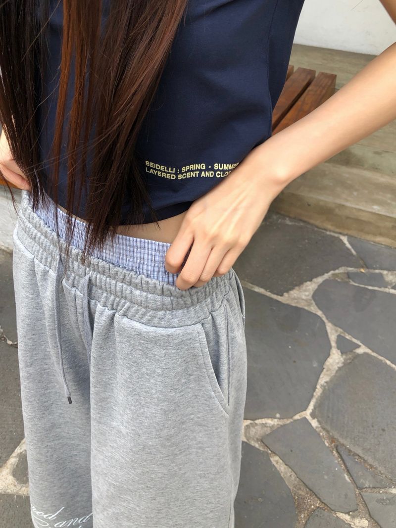 [ORIGINAL] Waist-printed Layered Bermuda Pants
